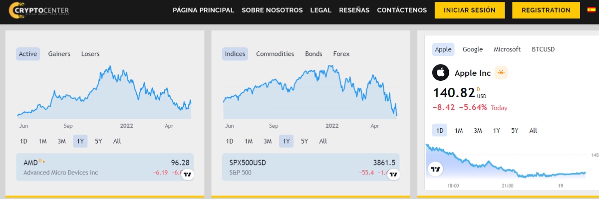 Crypto Center Amplia variedad de activos